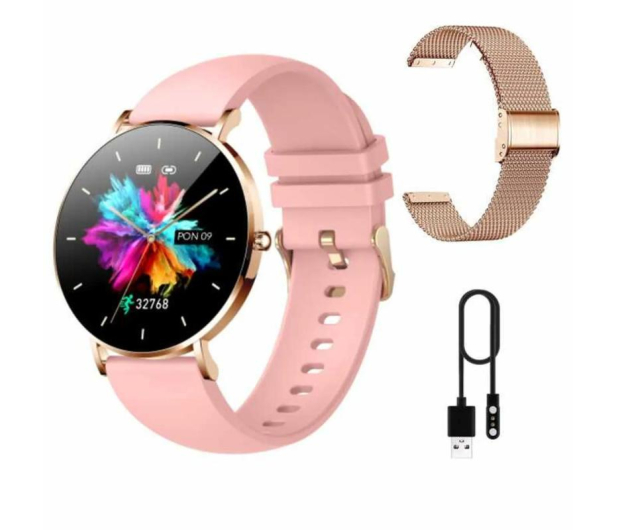 Manta SMARTWATCH MANTA Alexa Różowy/Złoty Pasek - 1374906 - zdjęcie